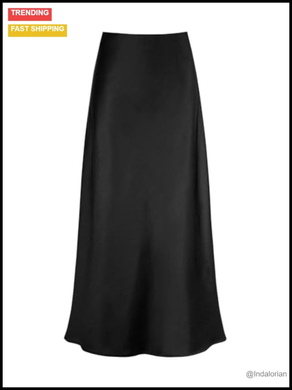 Satin High Waisted A-Line Maxi Skirt Long Silk Skirt